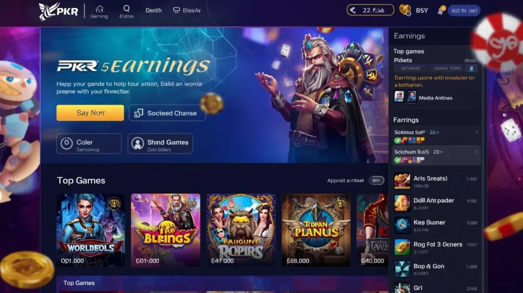 WC567 App mobile gaming screen showing money earning games in Pakistan.