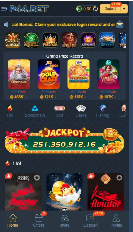 P44Bet Game mobile betting app with casino and cricket games