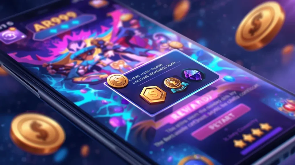 Mobile player earning cash rewards through gaming