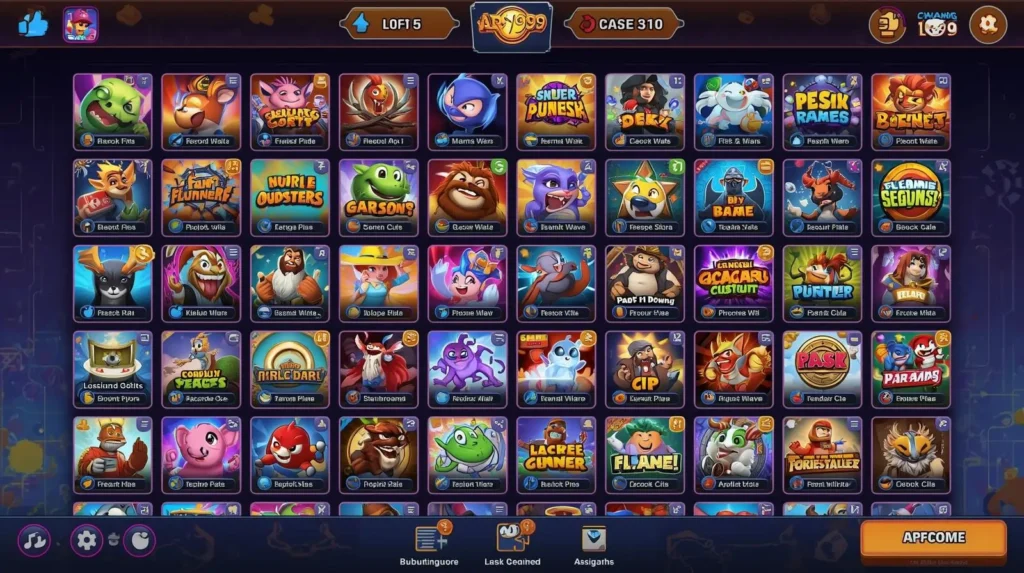 Multiple game icons displayed on a smartphone screen