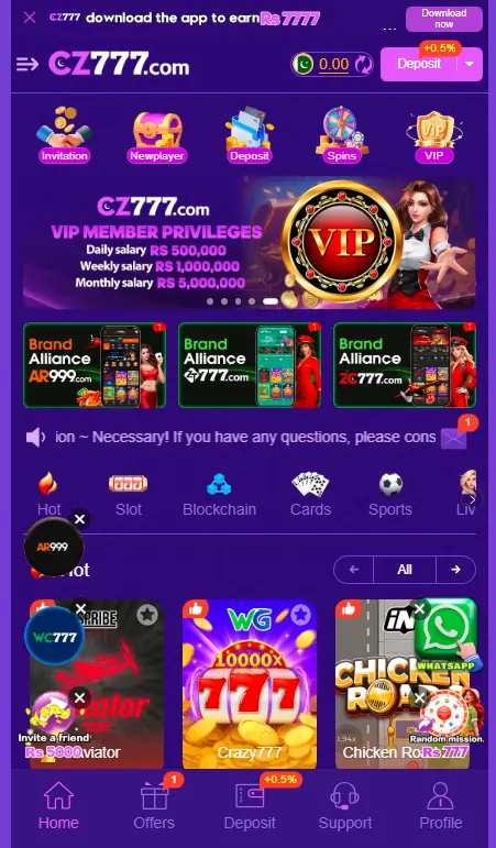 Mobile casino app with slots, card games and smooth interface