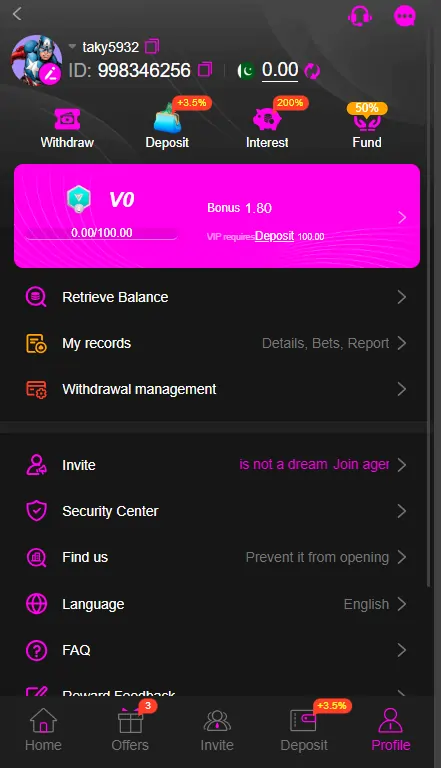 Mobile gaming app features with demo mode and secure system