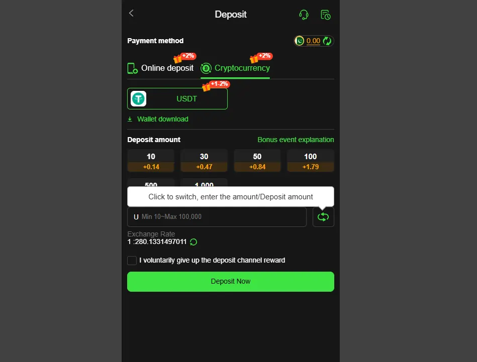 Gaming app features like demo mode bonuses and support