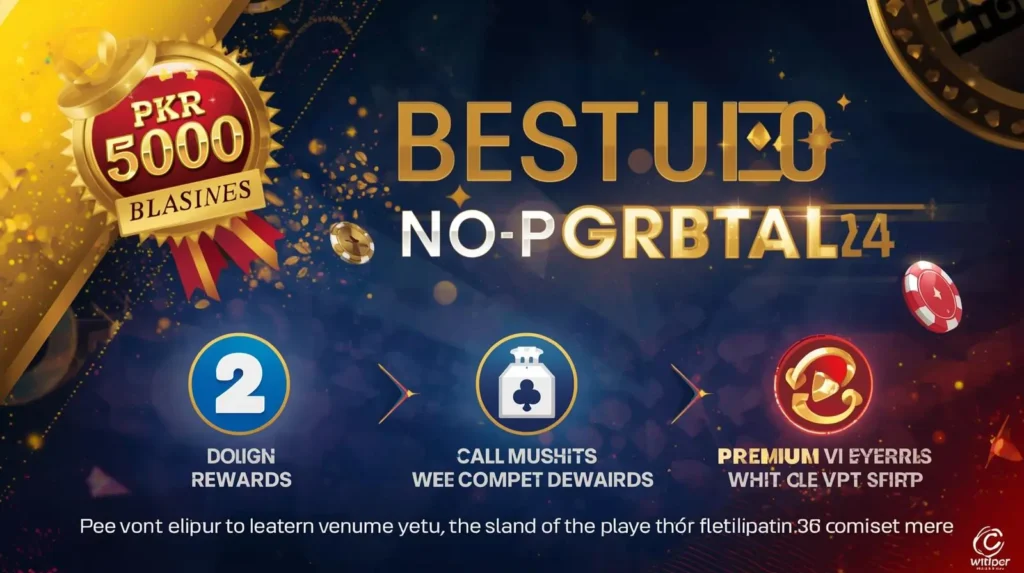 Gaming bonus rewards showing Pakistani rupees coins and promotional offers