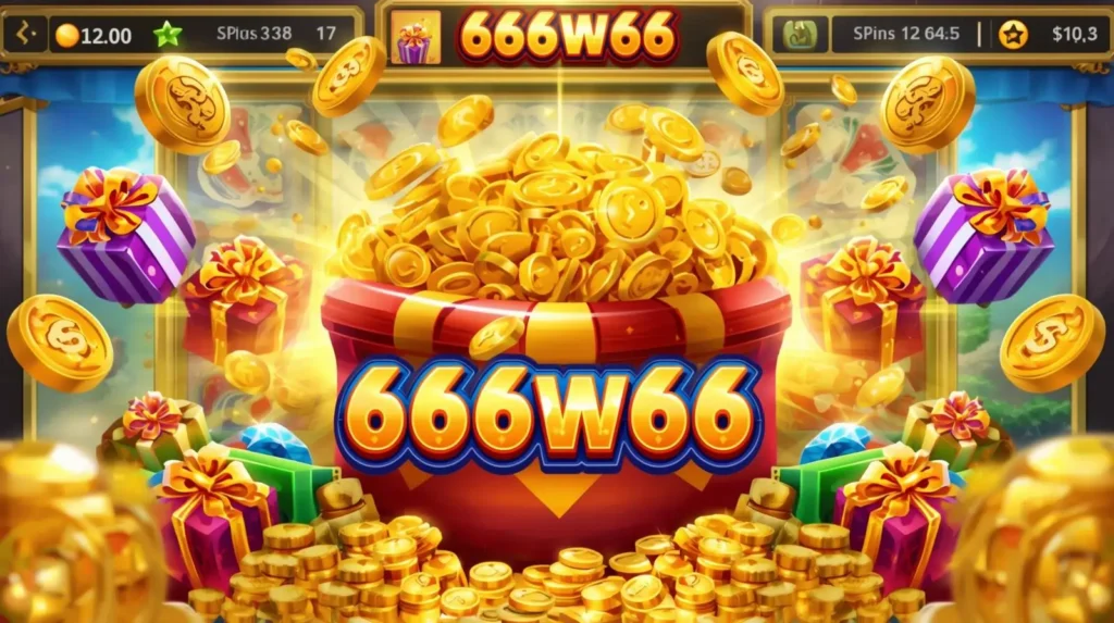 Colorful reward boxes and bonus icons floating together