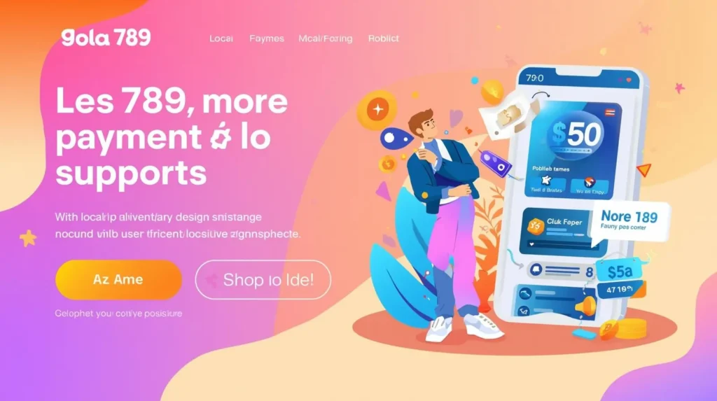 Mobile app interface with local payment methods and festive vibe