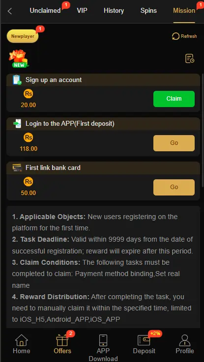 earning game app login screen
