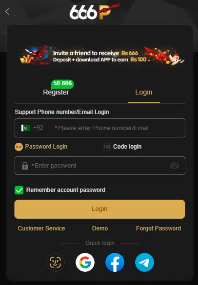 666P Game login guide