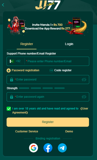 Easy Login and Register Process of jj77 game