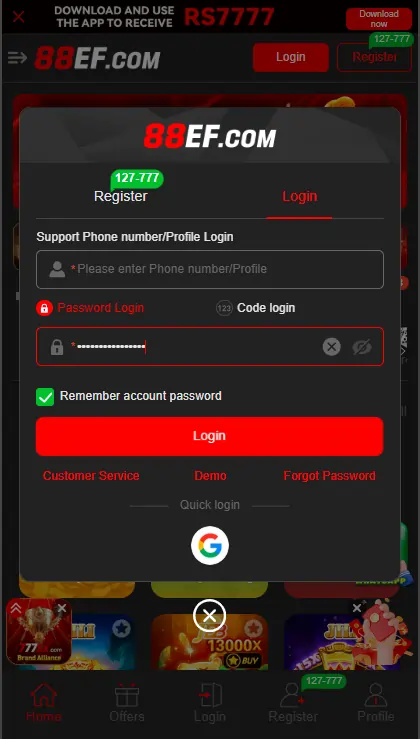 online earning game login