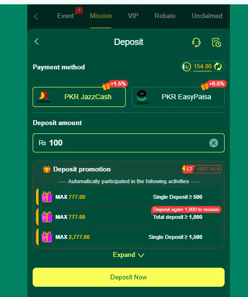 777AD Game JazzCash EasyPaisa payments