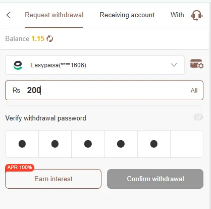 Instant cash withdrawal Pakistan