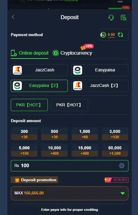 instant cash withdrawal Pakistan