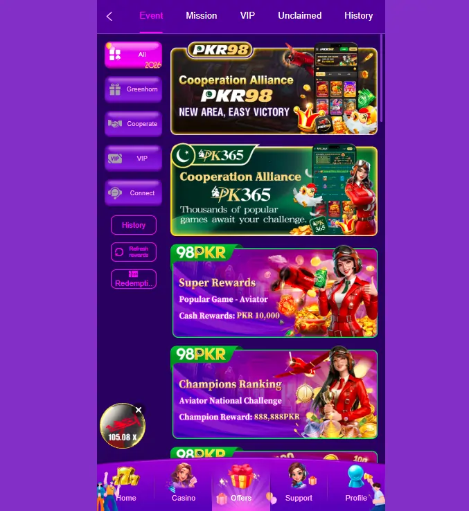 98Pkr Game bonus rewards