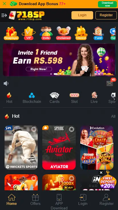 Step guide for login and download in 718Sp Game