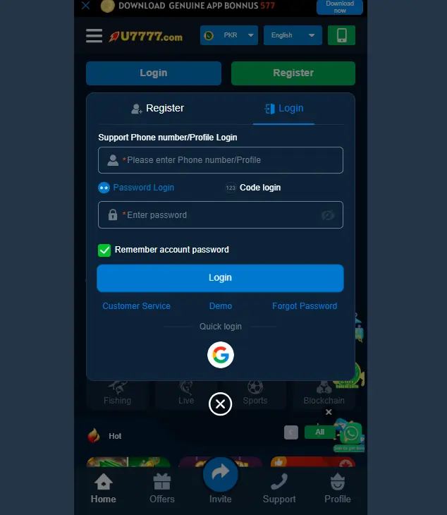 U7777 Game Signup Guide