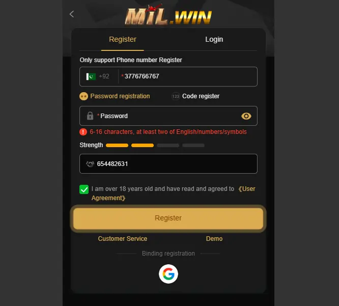 Mil Win Game Download and Register Steps