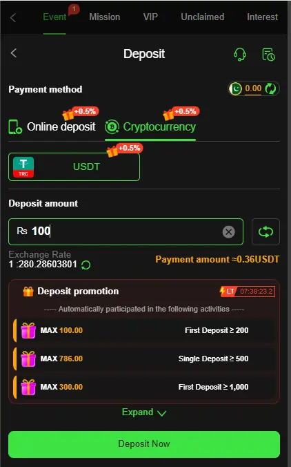 RS786 Game deposit withdraw