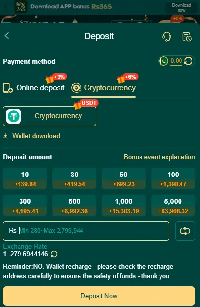 Pk365 Payment Options