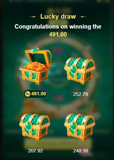 game bonus reward screen