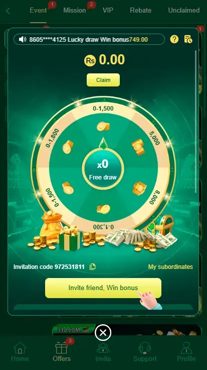 33D Game bonus and promotion details