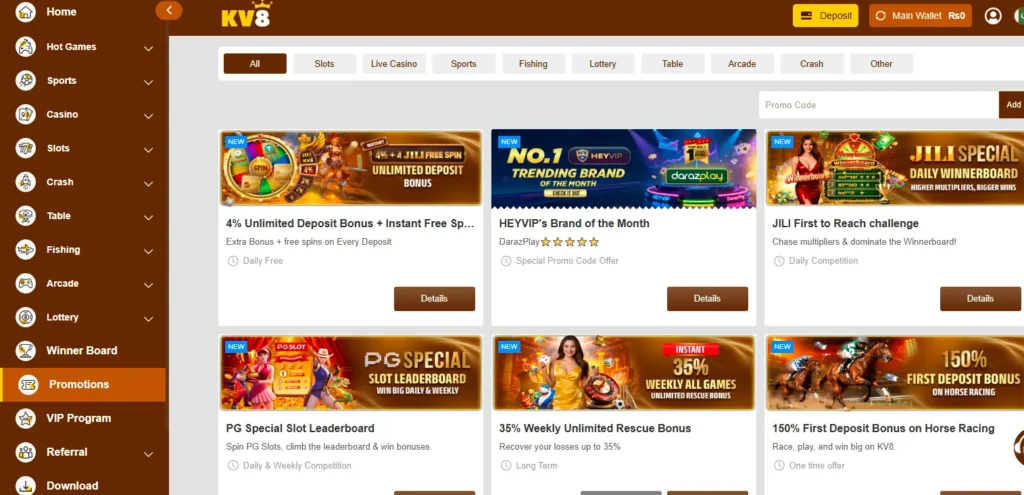 KV8 Game bonus rewards