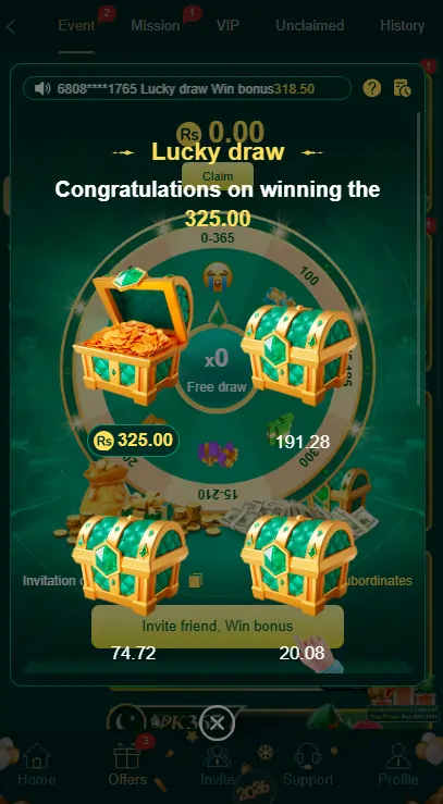 Pk365 Bonus Section