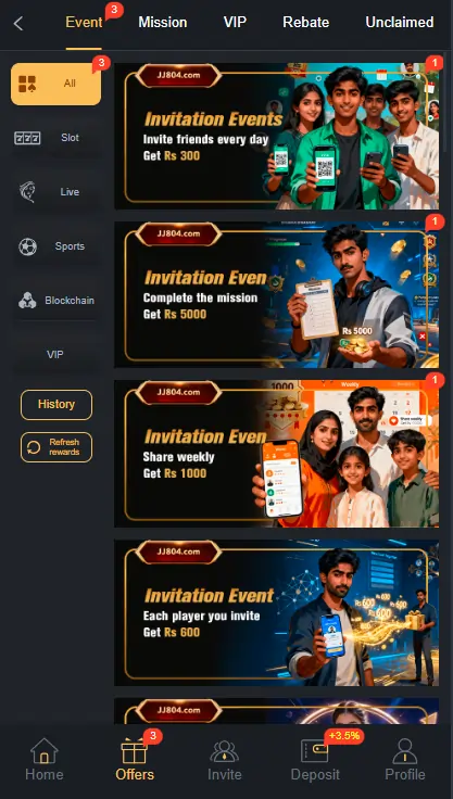 JJ804 Game bonus rewards