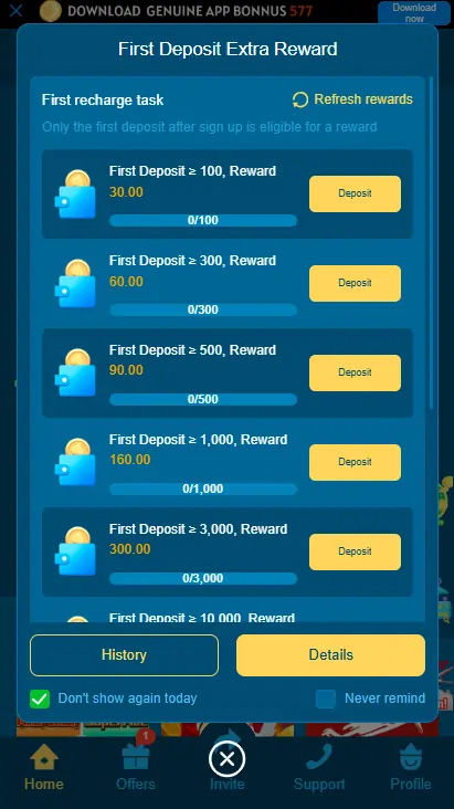 Free daily login bonuses