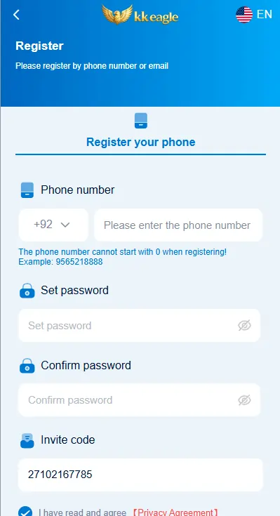 Game app registration steps