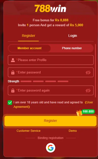 788Win Game Account Setup Guide