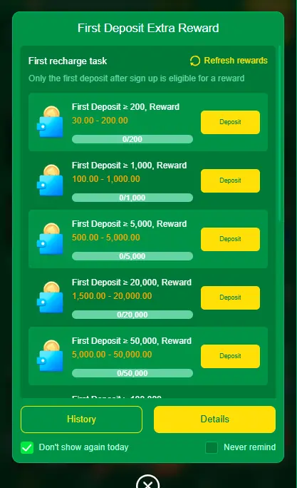 877Bet bonus rewards section