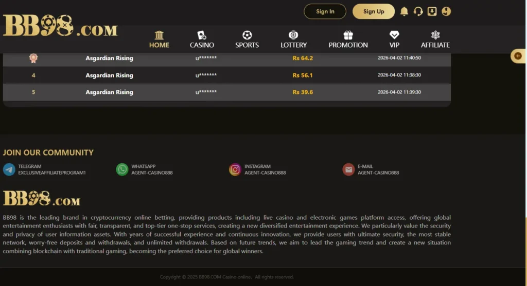 BB98 Payment Methods Detail