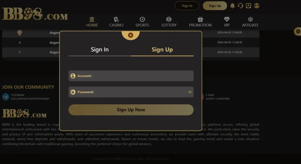 BB98 Registration Guide Step