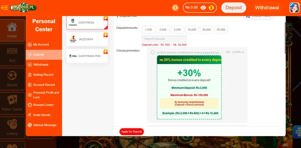 Bet888 Game Payment Methods