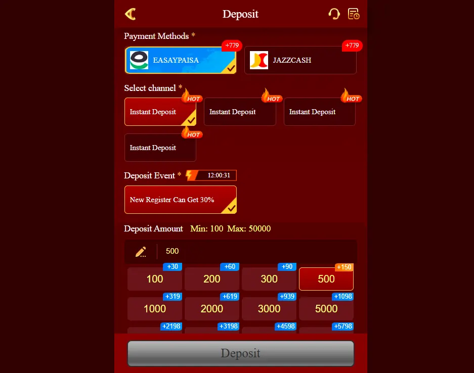 PK3 Game Withdrawal section Image