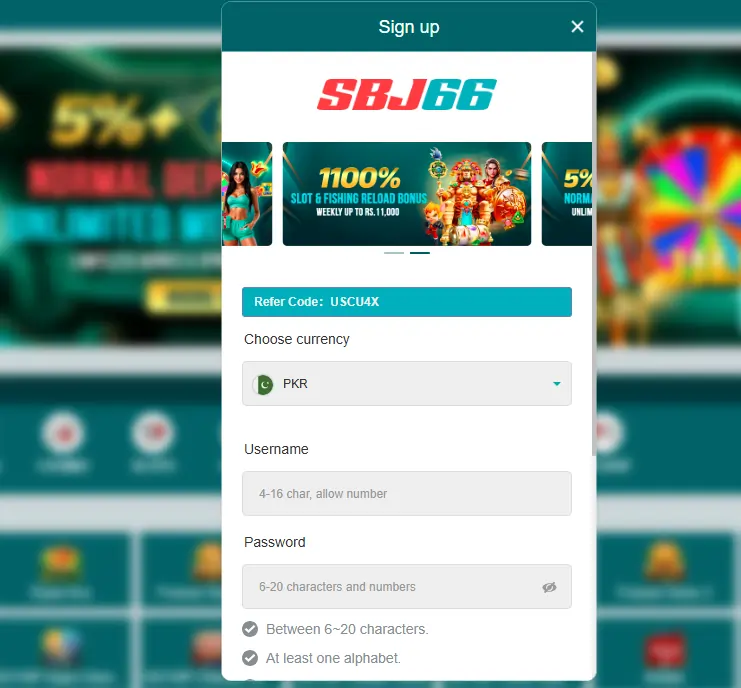 SBJ66 Game Registration and Login Steps