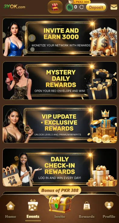 3YOK Game rewards Section