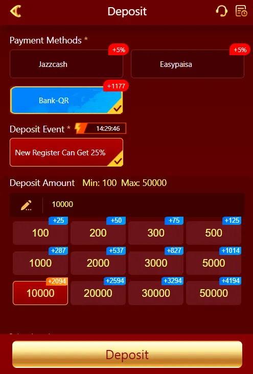 EK77 Game Deposite Screenshot