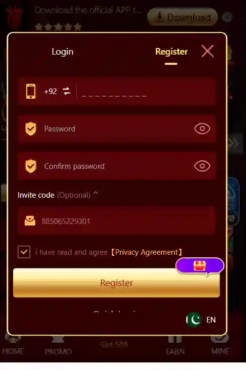 OK222 Game Login Image