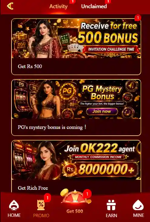 OK222 Game bonuses screenshot