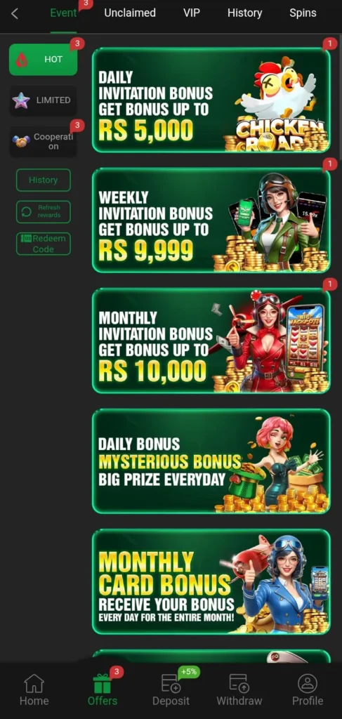 OkPkr Game Bonuses Screenshot