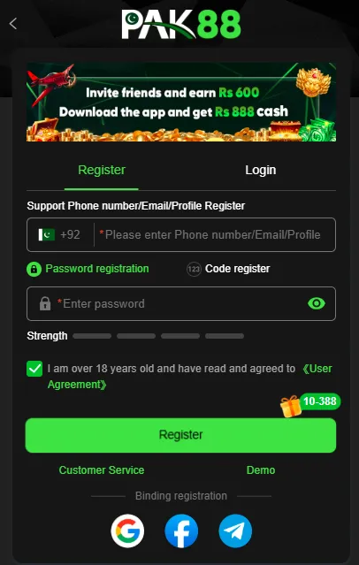 Pak88 Game Login Image