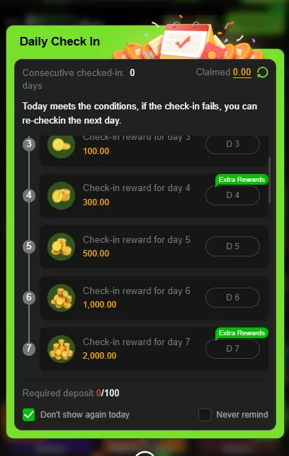 PkrFun Game rewards Section