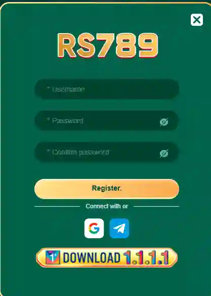 RS789 Game login screenshot