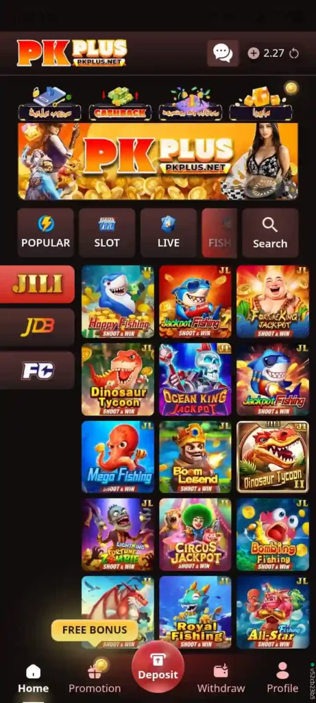 PkPlus Game Bonuses Screenshot